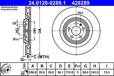 Brake Disc ATE 24.0128-0289.1