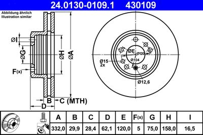Brake Disc ATE 24.0130-0109.1