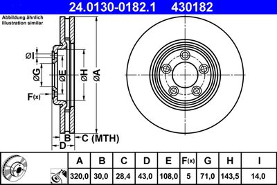 Brake Disc ATE 24.0130-0182.1