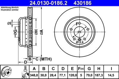 Brake Disc ATE 24.0130-0186.2