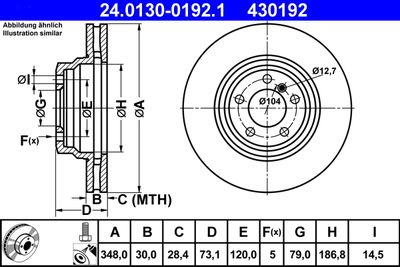 Brake Disc ATE 24.0130-0192.1