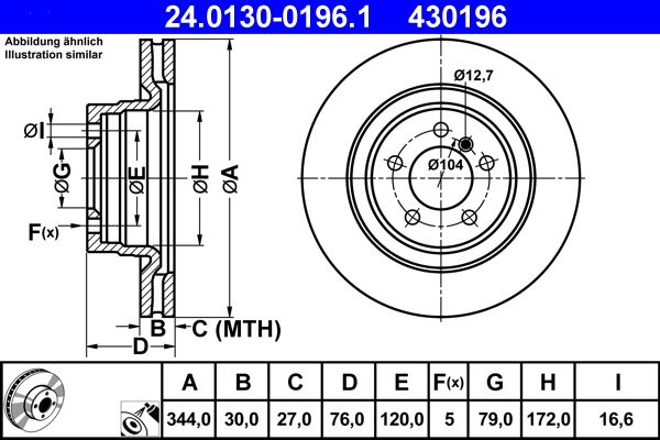 ATE 24.0130-0196.1 Brake Disc