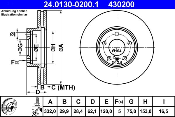 ATE 24.0130-0200.1 Brake Disc