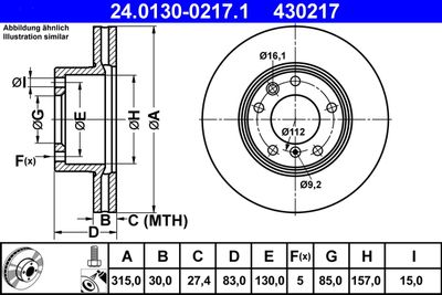Brake Disc ATE 24.0130-0217.1