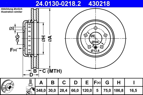 ATE 24.0130-0218.2 Brake Disc