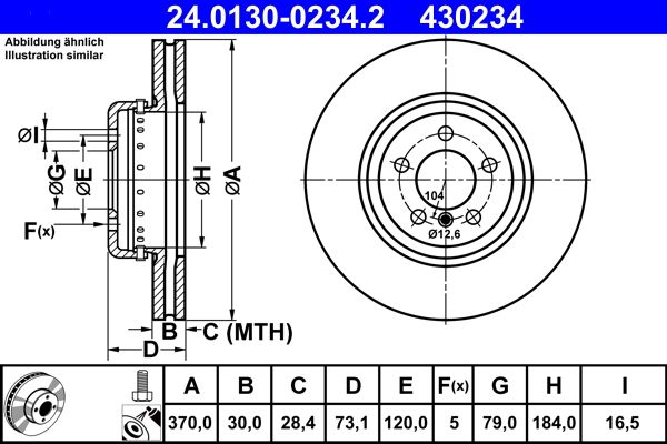 ATE 24.0130-0234.2 Brake Disc