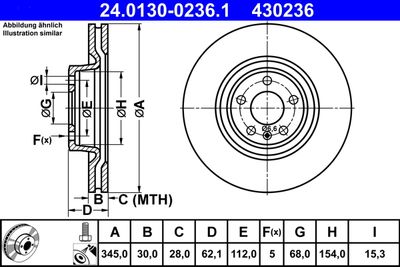 Brake Disc ATE 24.0130-0236.1