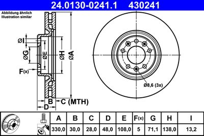 Brake Disc ATE 24.0130-0241.1