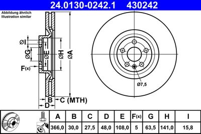 Brake Disc ATE 24.0130-0242.1