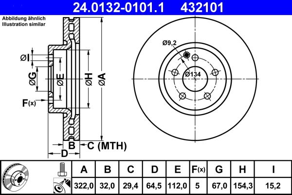 ATE 24.0132-0101.1 Brake Disc