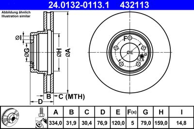 Brake Disc ATE 24.0132-0113.1
