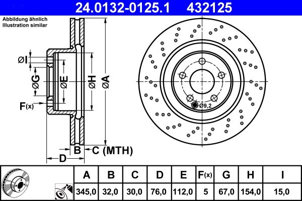 ATE 24.0132-0125.1 Brake Disc