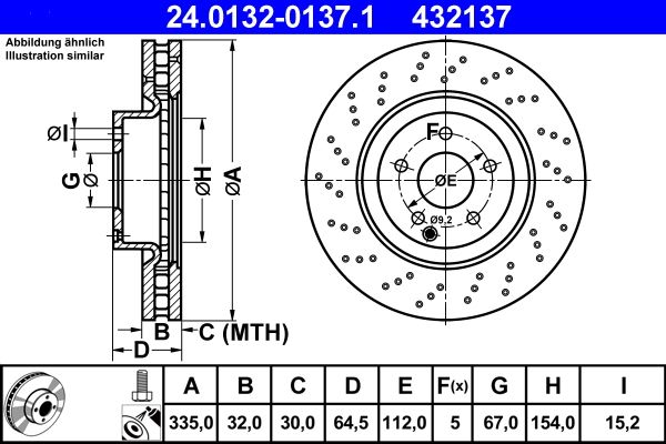 ATE 24.0132-0137.1 Brake Disc