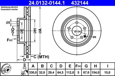 Brake Disc ATE 24.0132-0144.1