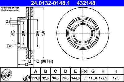 Brake Disc ATE 24.0132-0148.1
