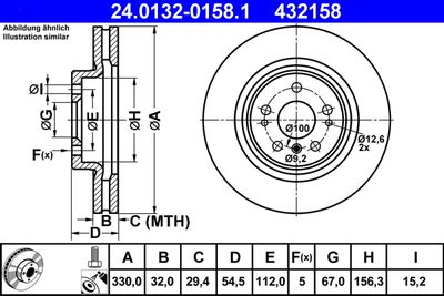 Brake Disc ATE 24.0132-0158.1