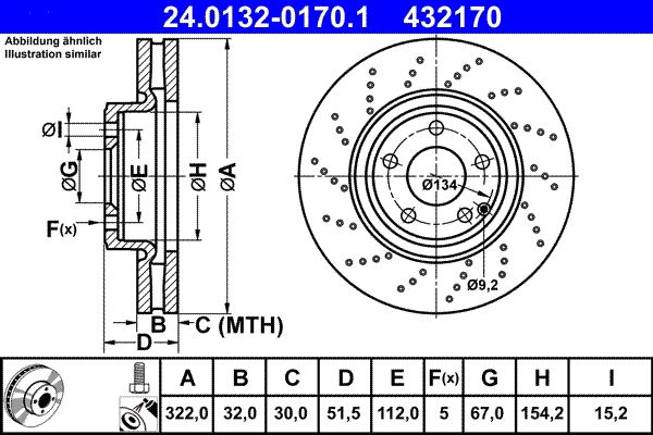 ATE 24.0132-0170.1 Brake Disc
