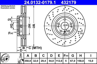 Brake Disc ATE 24.0132-0179.1