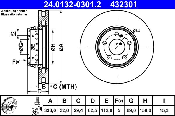 ATE 24.0132-0301.2 Brake Disc