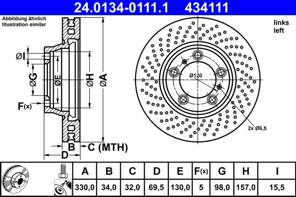 ATE 24.0134-0111.1 Brake Disc