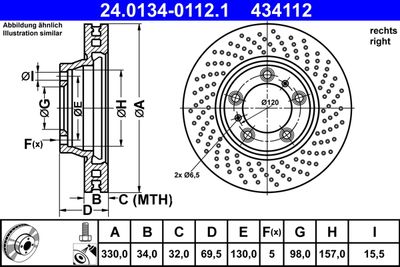 Brake Disc ATE 24.0134-0112.1