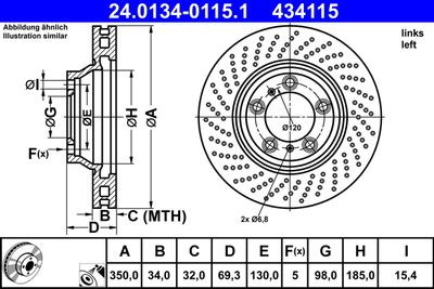 Brake Disc ATE 24.0134-0115.1
