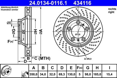 Brake Disc ATE 24.0134-0116.1