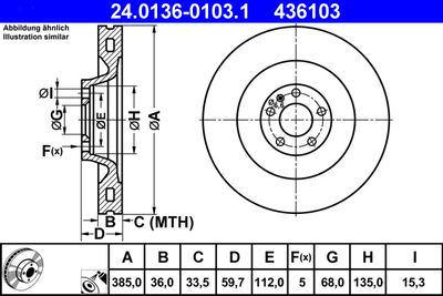 Brake Disc ATE 24.0136-0103.1