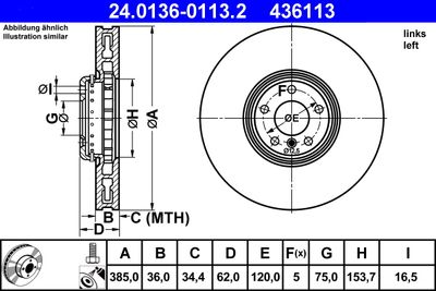 Brake Disc ATE 24.0136-0113.2
