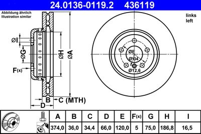 Brake Disc ATE 24.0136-0119.2