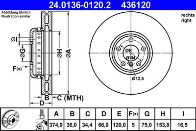 Brake Disc ATE 24.0136-0120.2