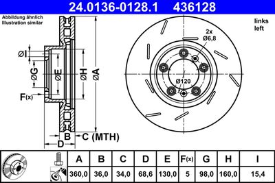 Brake Disc ATE 24.0136-0128.1