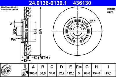 Brake Disc ATE 24.0136-0130.1