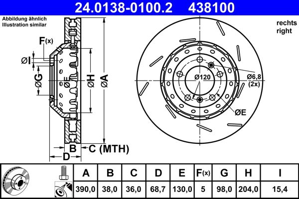 ATE 24.0138-0100.2 Brake Disc