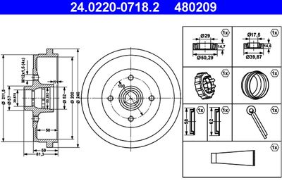Brake Drum ATE 24.0220-0718.2
