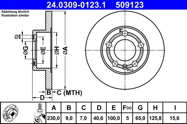 ATE 24.0309-0123.1 Brake Disc