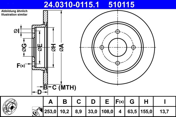 ATE 24.0310-0115.1 Brake Disc