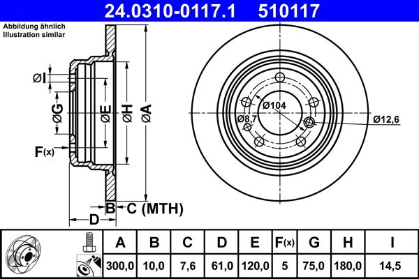 ATE 24.0310-0117.1 Brake Disc
