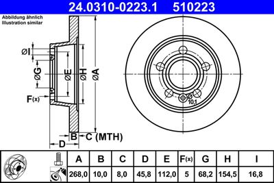 Brake Disc ATE 24.0310-0223.1