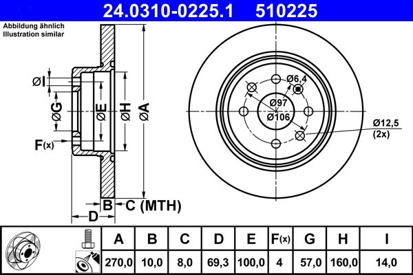 ATE 24.0310-0225.1 Brake Disc