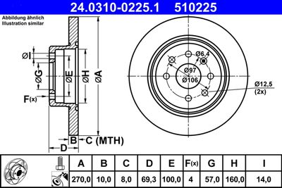 Brake Disc ATE 24.0310-0225.1