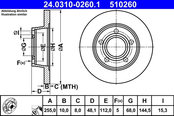 ATE 24.0310-0260.1 Brake Disc