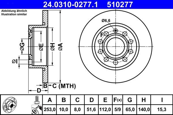 ATE 24.0310-0277.1 Brake Disc
