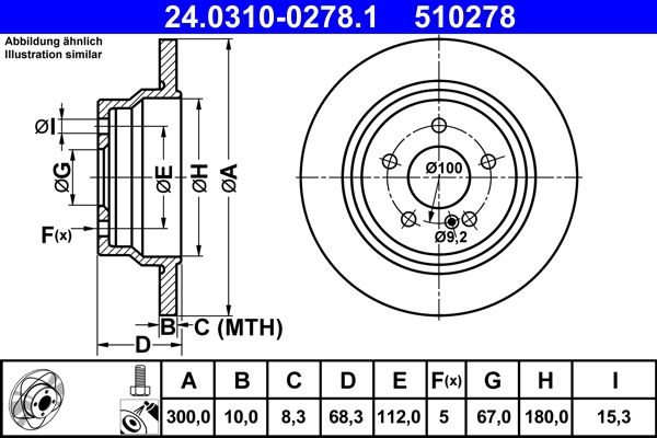 ATE 24.0310-0278.1 Brake Disc