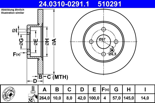 ATE 24.0310-0291.1 Brake Disc