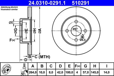 Brake Disc ATE 24.0310-0291.1
