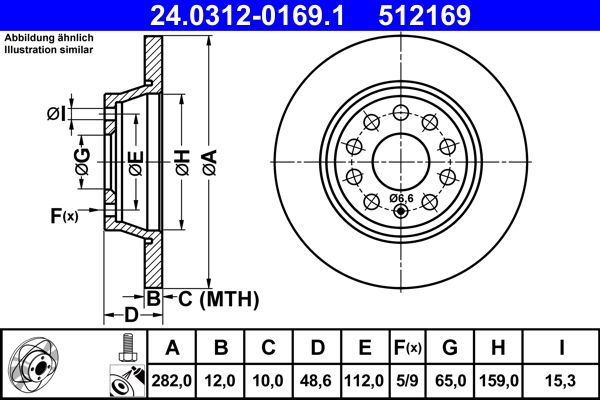 ATE 24.0312-0169.1 Brake Disc