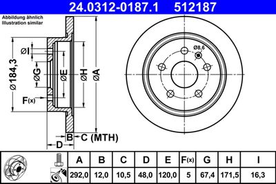 Brake Disc ATE 24.0312-0187.1