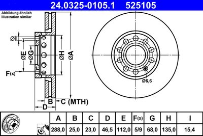 Brake Disc ATE 24.0325-0105.1
