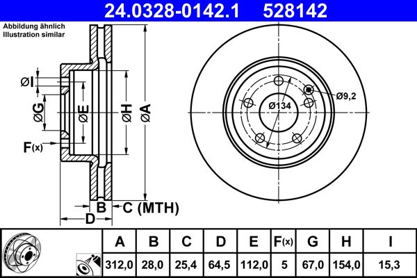 ATE 24.0328-0142.1 Brake Disc